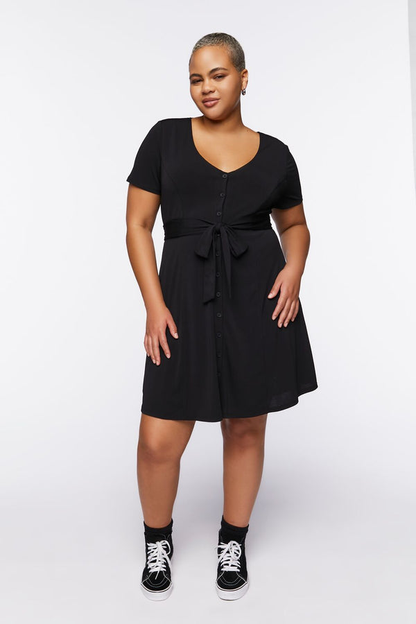 Forever 21 Plus Size Tie-Waist Mini Dress