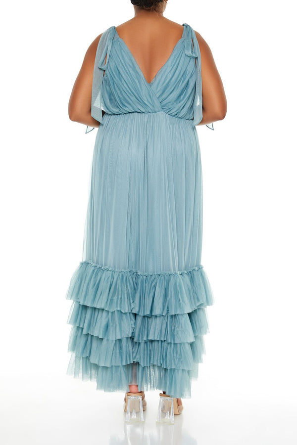 Forever 21 Plus Size Tiered Tie-Strap Maxi Dress