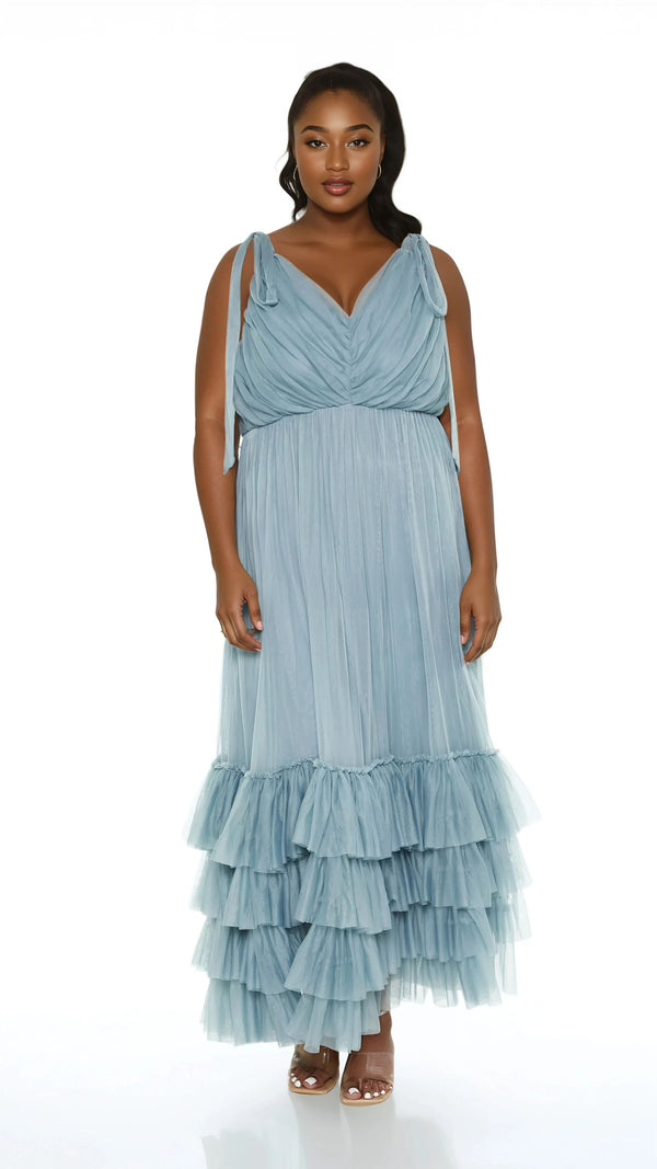 forever 21 Plus Size Tiered Tie-Strap Maxi Dress