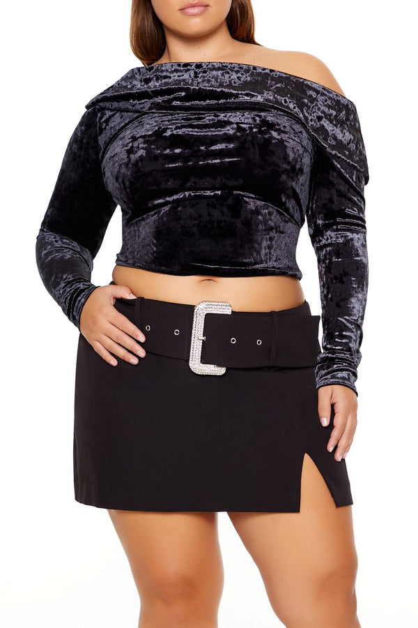forever 21 Plus Size Velvet Off-the-Shoulder Top