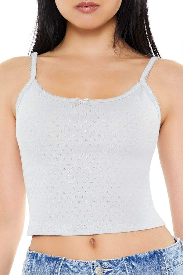 Forever 21 Pointelle Knit Bow Cami