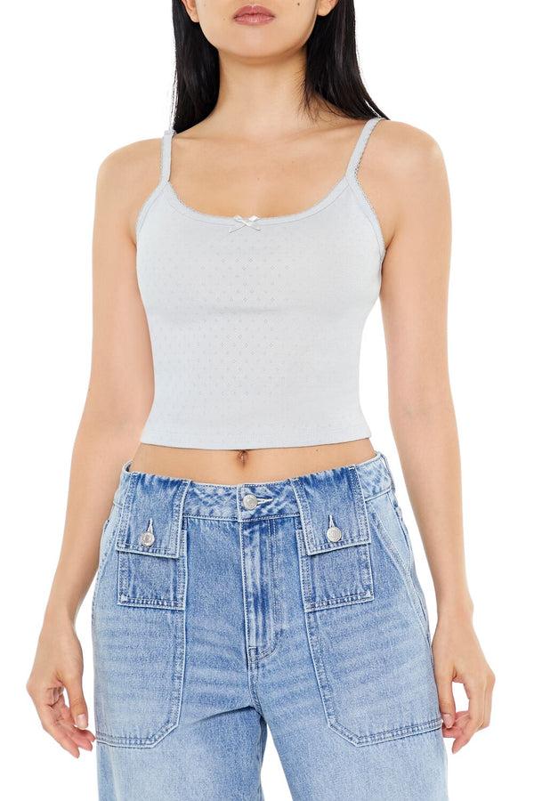 forever 21 Pointelle Knit Bow Cami