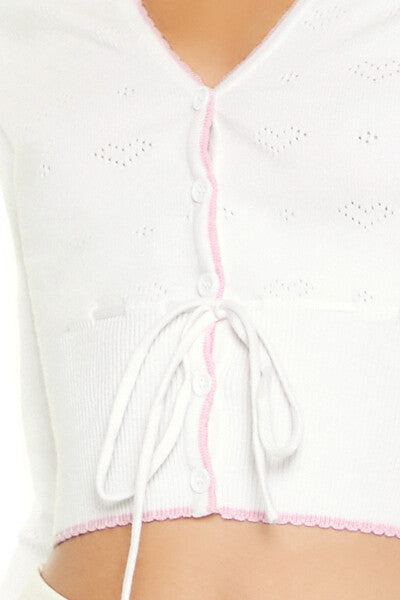 Forever 21 Pointelle Knit Cardigan Sweater