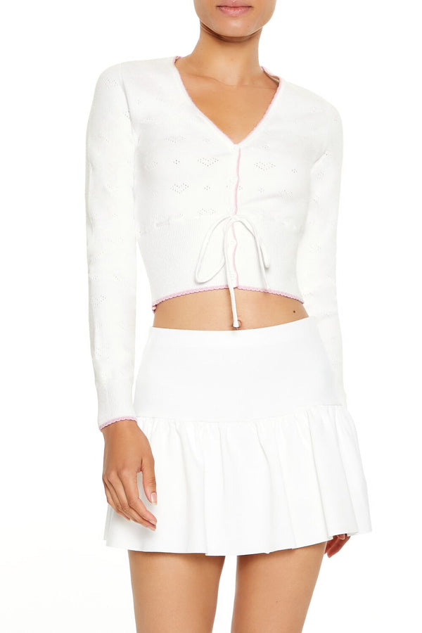 forever 21 Pointelle Knit Cardigan Sweater