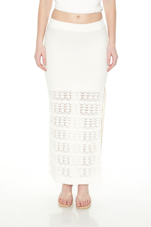Forever 21 Pointelle Sweater-Knit Maxi Skirt