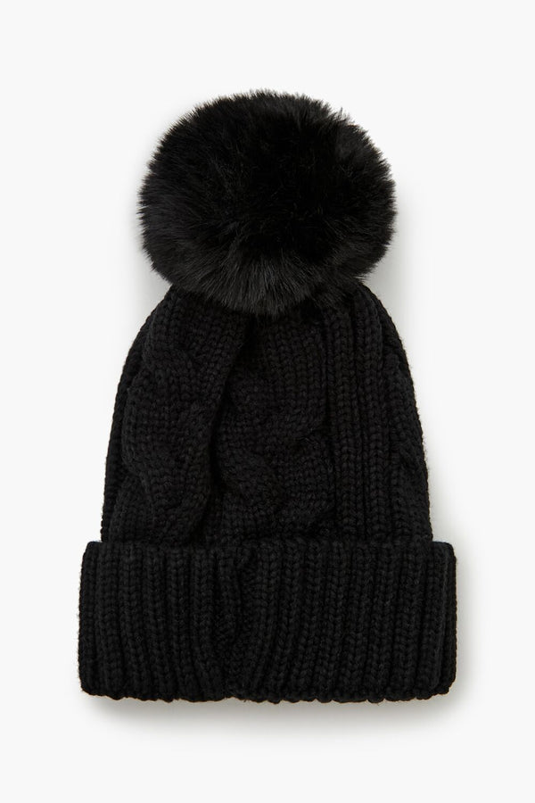 Forever 21 Pom Pom Cable Knit Beanie