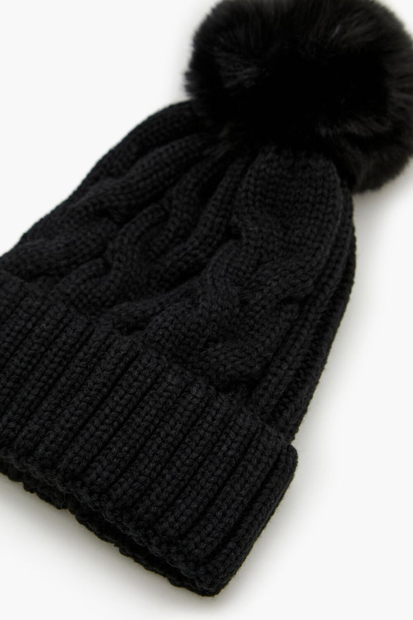 Forever 21 Pom Pom Cable Knit Beanie