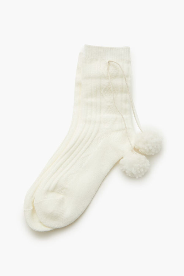 Forever 21 Pom Pom Ribbed Crew Socks