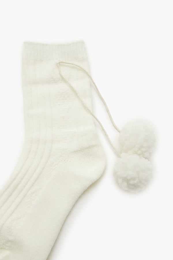 Forever 21 Pom Pom Ribbed Crew Socks