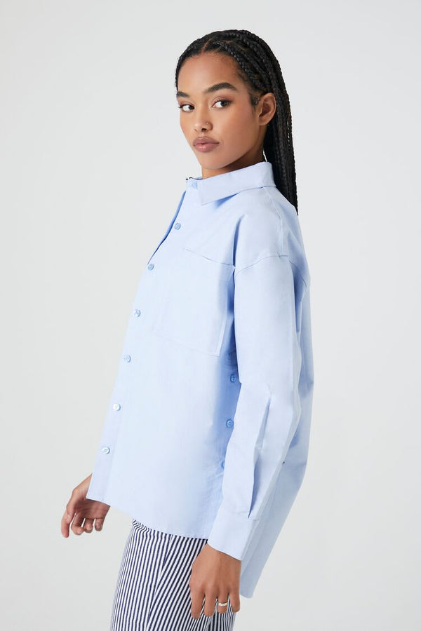 Forever 21 Poplin High-Low Shirt