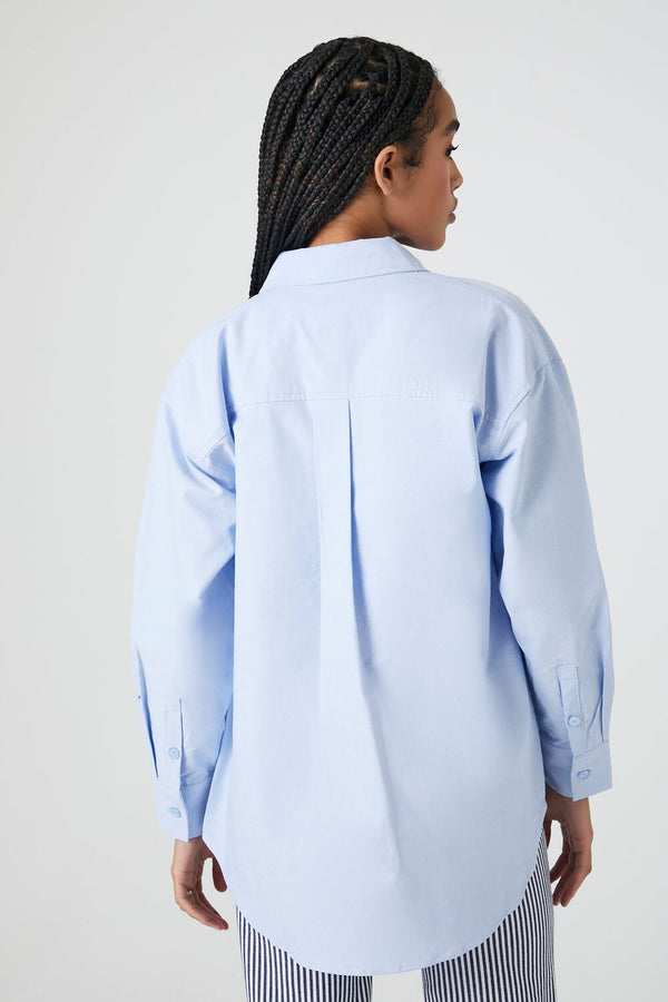 Forever 21 Poplin High-Low Shirt