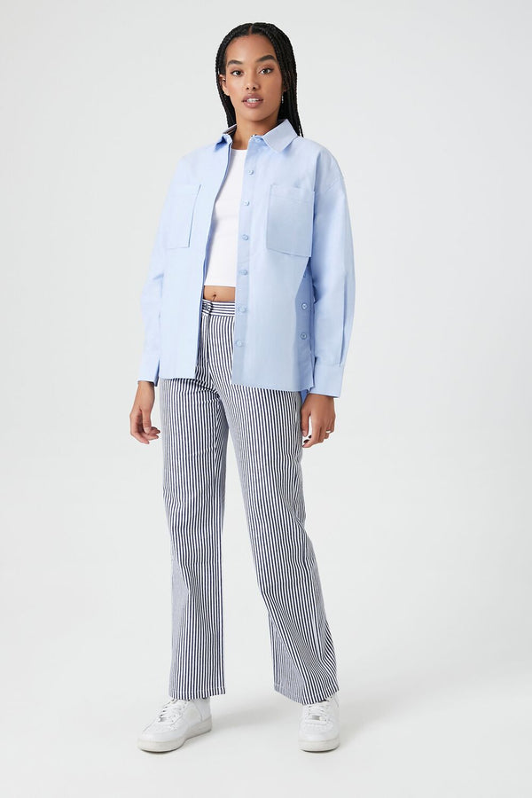 Forever 21 Poplin High-Low Shirt