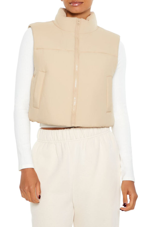 forever 21 Quilted Cropped Puffer Vest