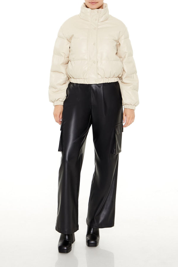 Forever 21 Quilted Faux Leather Bomber Jacket