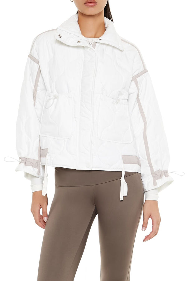 forever 21 Quilted Two-Tone Puffer Jacket