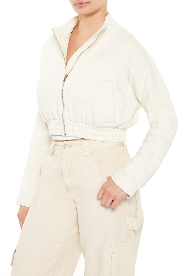 Forever 21 Quilted Zip-Up Cropped Jacket