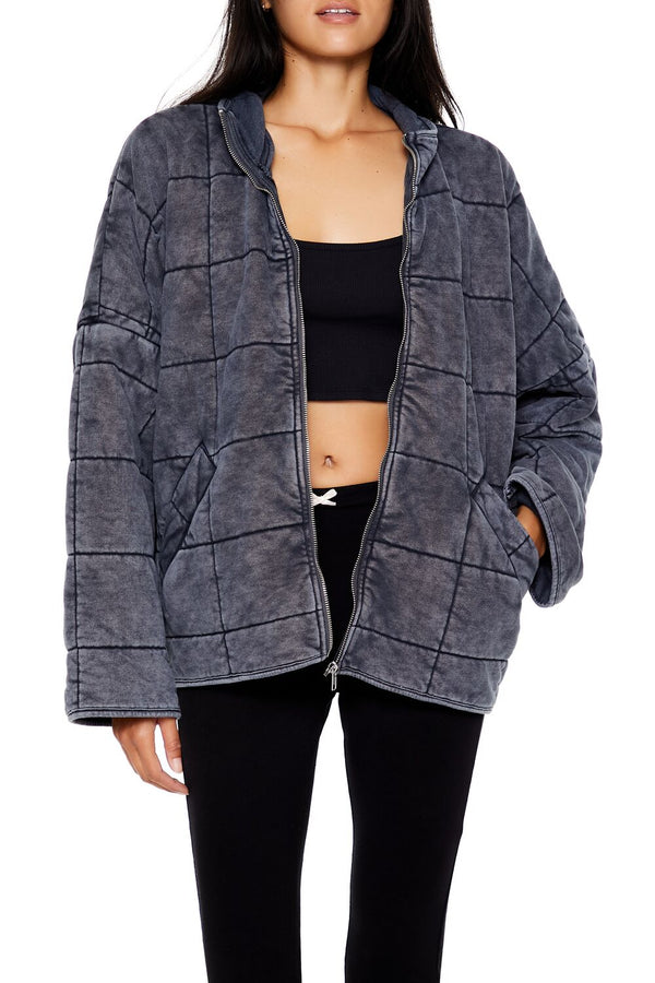 forever 21 Quilted Zip-Up Jacket