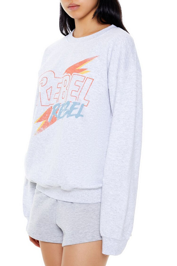 Forever 21 Rebel Rebel Fleece Pullover