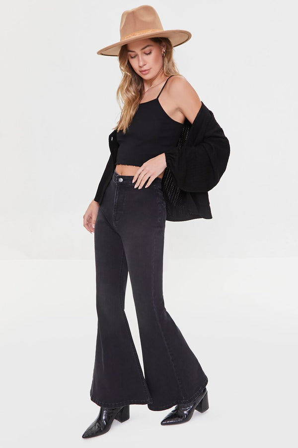 forever 21 Recycled Cotton Flare High-Rise Jeans