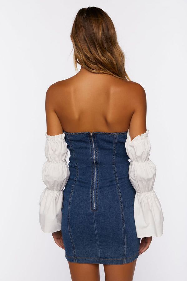 Forever 21 Reworked Denim Off-the-Shoulder Dress