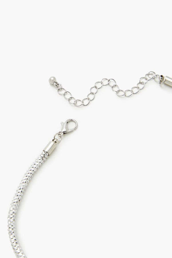 Forever 21 Rhinestone Bow Choker Necklace