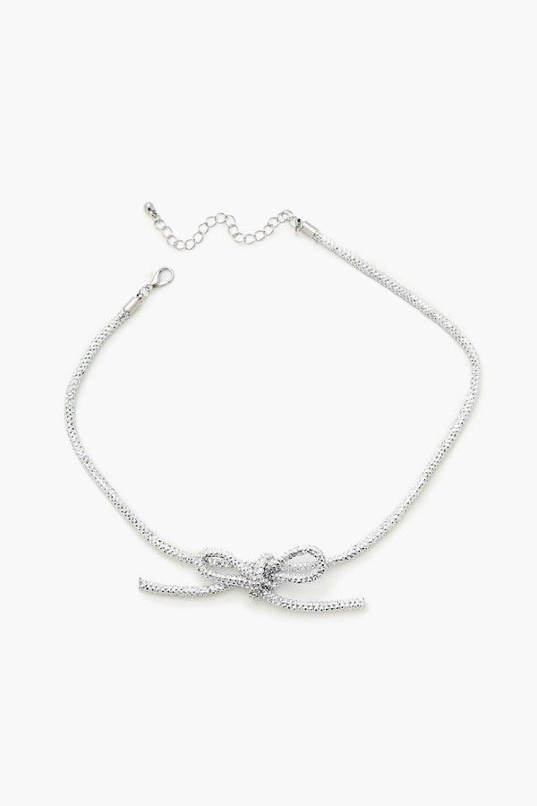 forever 21 Rhinestone Bow Choker Necklace