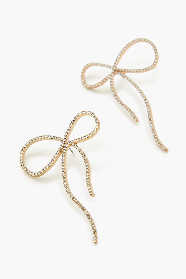 Forever 21 Rhinestone Bow Drop Earrings