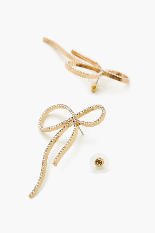 Forever 21 Rhinestone Bow Drop Earrings