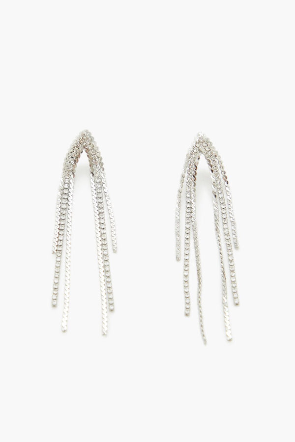 forever 21 Rhinestone Box Chain Drop Earrings
