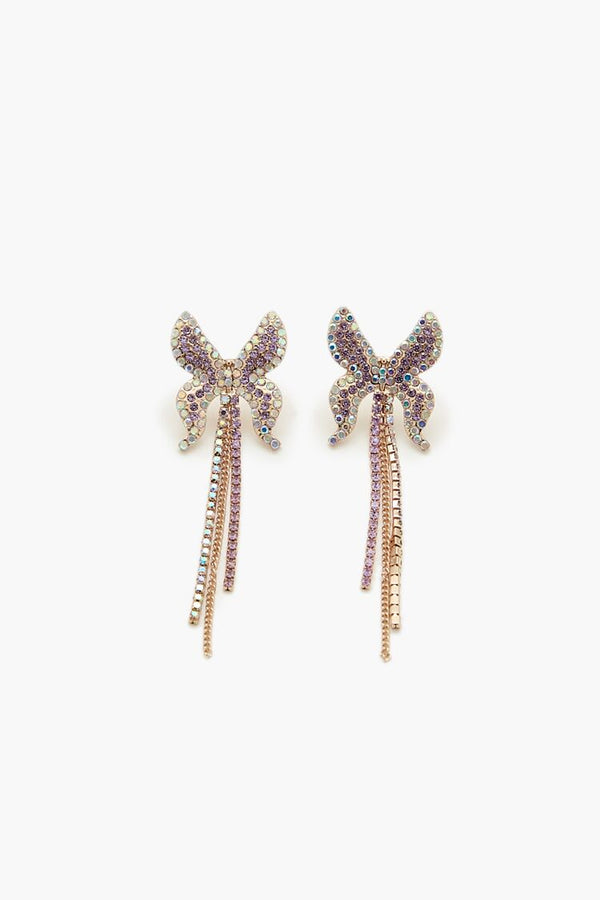 forever 21 Rhinestone Butterfly Drop Earrings