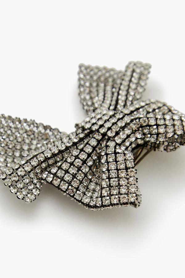 Forever 21 Rhinestone Chain Bow Hair Barrette