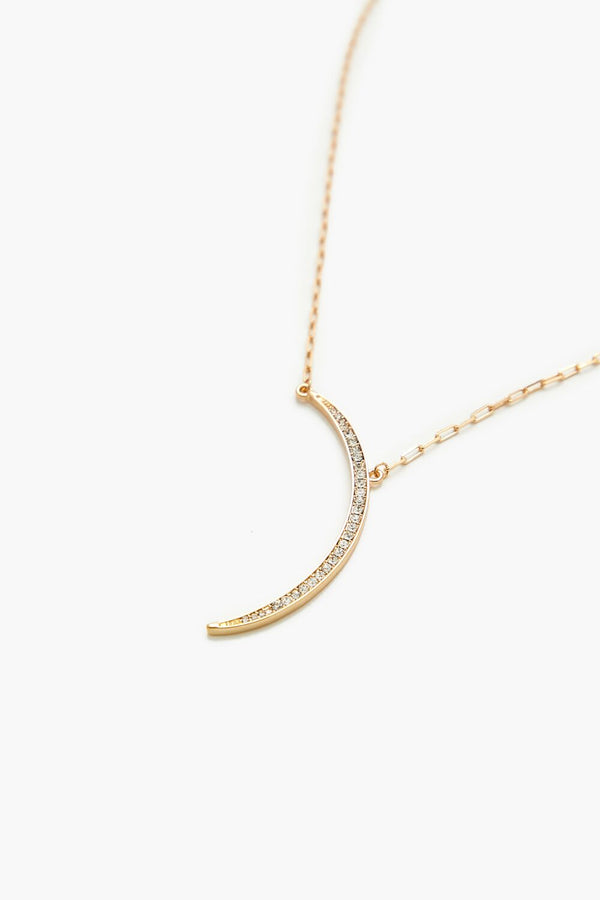 Forever 21 Rhinestone Crescent Moon Necklace