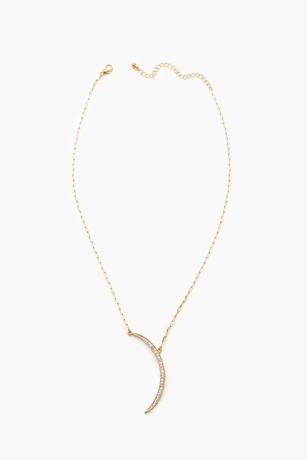 forever 21 Rhinestone Crescent Moon Necklace