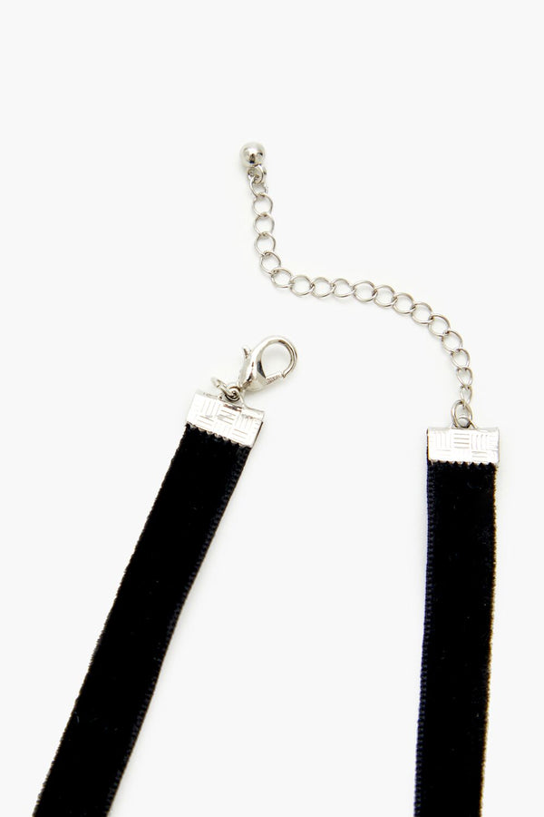 Forever 21 Rhinestone Cross Velvet Necklace