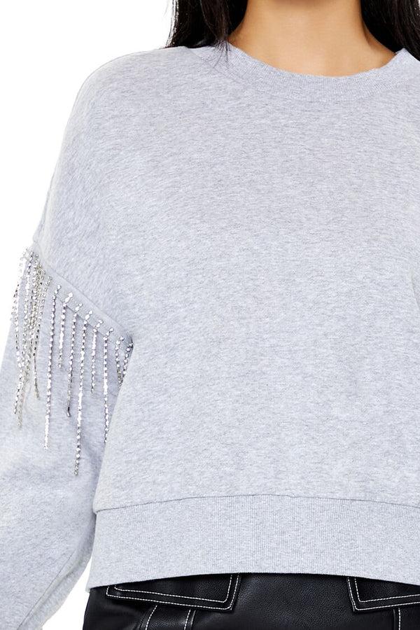 Forever 21 Rhinestone Fringe Pullover