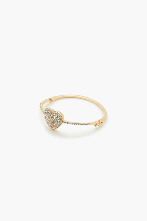 Forever 21 Rhinestone Heart Bangle Bracelet