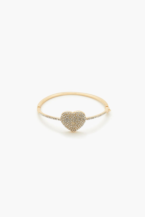 forever 21 Rhinestone Heart Bangle Bracelet