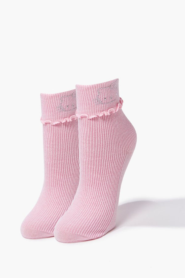 forever 21 Rhinestone Hello Kitty Crew Socks