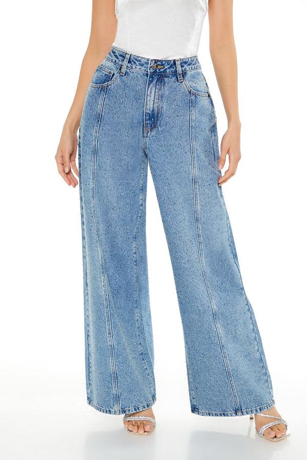 Forever 21 Rhinestone High-Rise Jeans