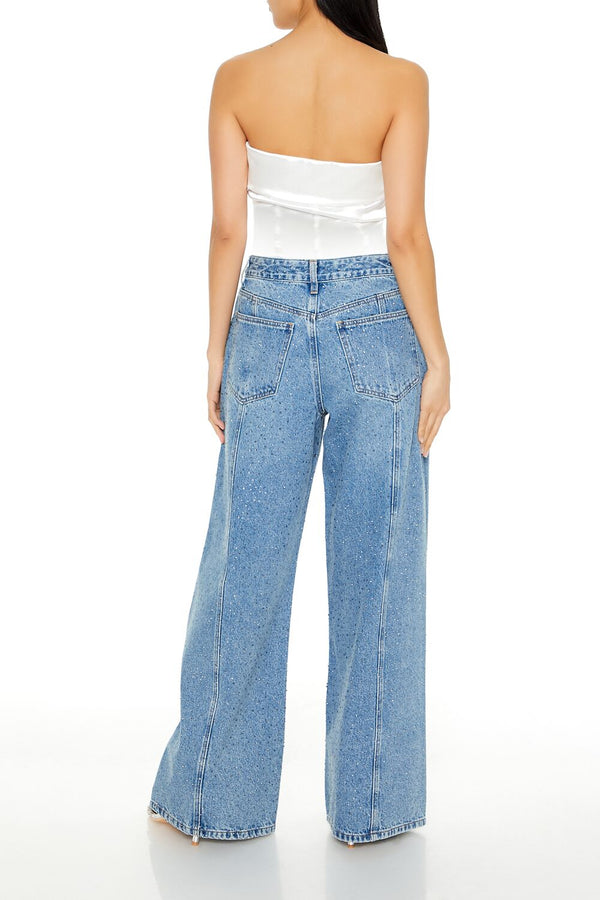 Forever 21 Rhinestone High-Rise Jeans
