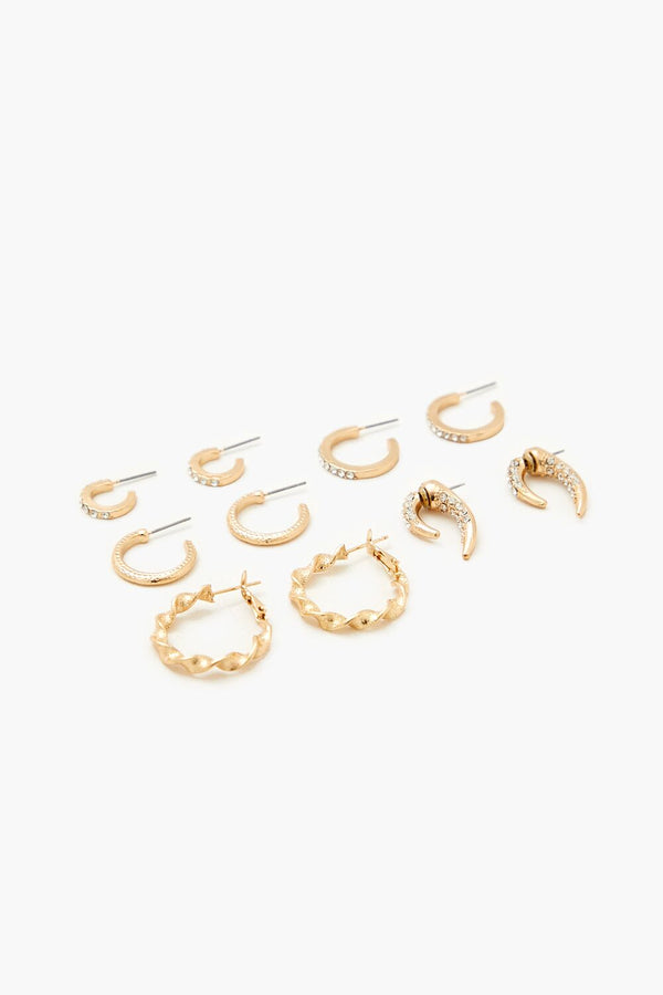 Forever 21 Rhinestone Hoop Earring Set
