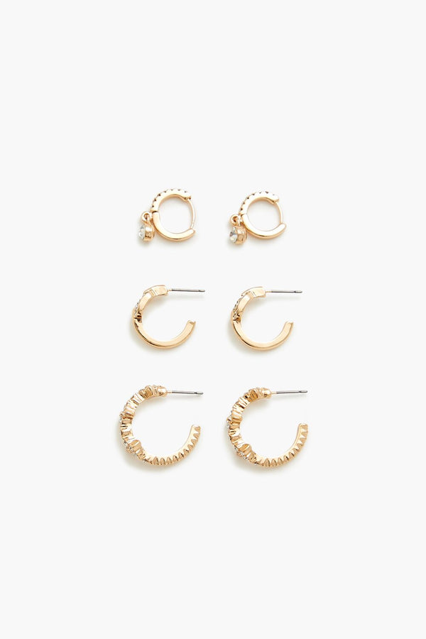 forever 21 Rhinestone Hoop Earring Set