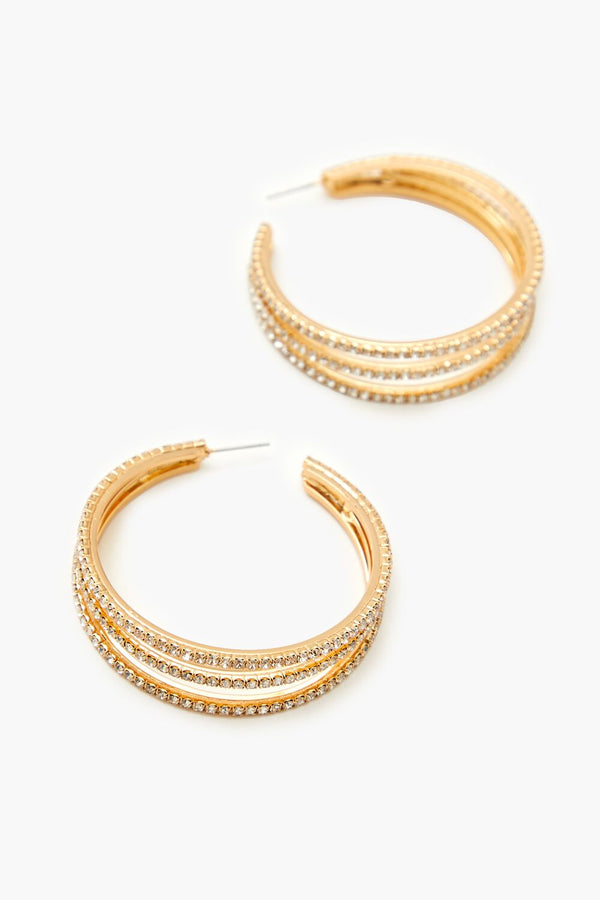 Forever 21 Rhinestone Multi-Hoop Earrings