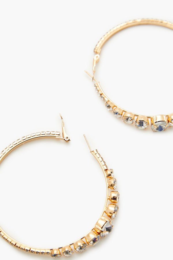 Forever 21 Rhinestone Omega Hoop Earrings