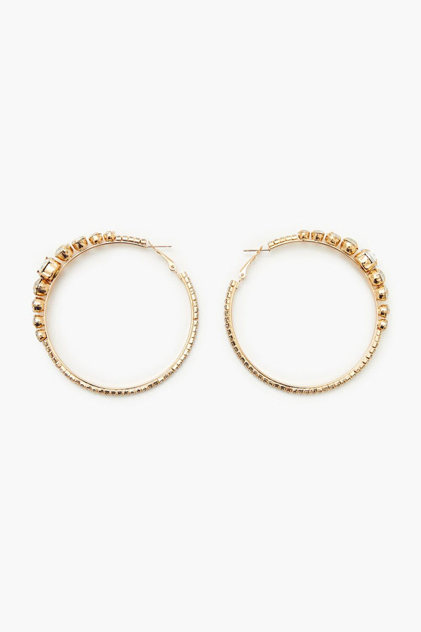 forever 21 Rhinestone Omega Hoop Earrings