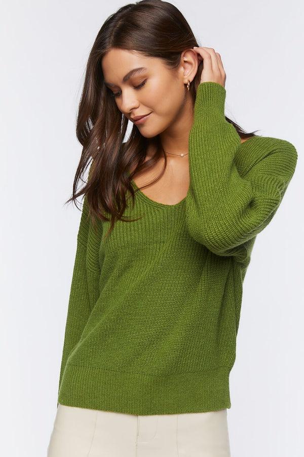 forever 21 Ribbed Drop-Sleeve Sweater