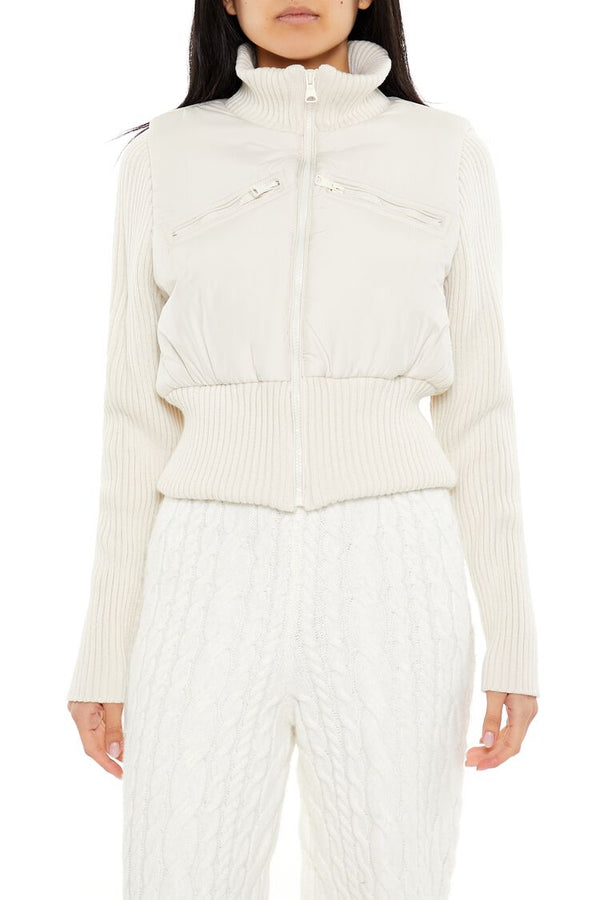forever 21 Ribbed Funnel Neck Jacket
