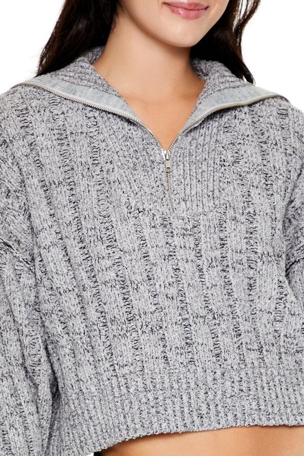 Forever 21 Ribbed Half-Zip Sweater