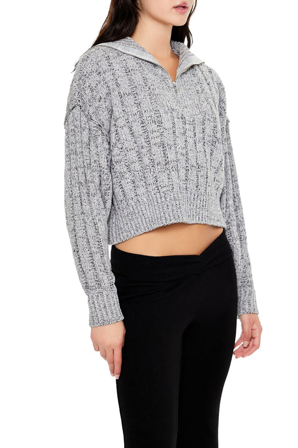 Forever 21 Ribbed Half-Zip Sweater