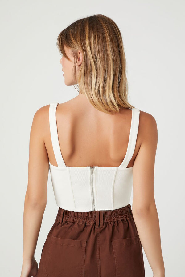 Forever 21 Ribbed Knit Corset Crop Top
